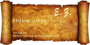 Ehling Zilia névjegykártya
